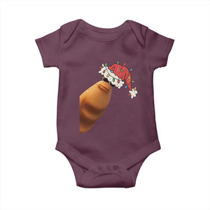 Marcus The Worm Christmas Baby Onesie Funny Internet Brainrot Meme TS10 Maroon Print Your Wear