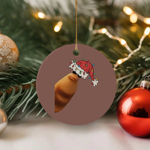 Marcus The Worm Christmas Ceramic Ornament Funny Internet Brainrot Meme TS10 1pc Mocha Print Your Wear