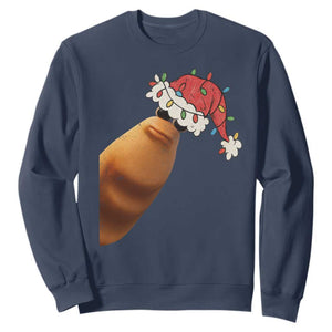 Marcus The Worm Christmas Sweatshirt Funny Internet Brainrot Meme TS10 Navy Print Your Wear