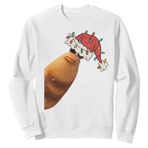 Marcus The Worm Christmas Sweatshirt Funny Internet Brainrot Meme TS10 White Print Your Wear