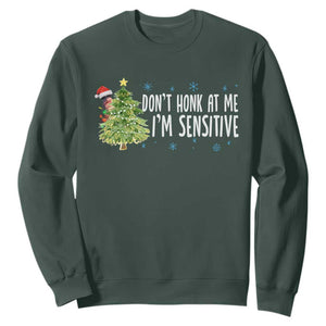 Christmas Marcus The Worm Sweatshirt Dont Honk At Me Im Sensitive Funny Brainrot Meme TS10 Dark Forest Green Print Your Wear