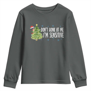 Christmas Marcus The Worm Youth Sweatshirt Dont Honk At Me Im Sensitive Funny Brainrot Meme TS10 Dark Heather Print Your Wear