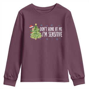 Christmas Marcus The Worm Youth Sweatshirt Dont Honk At Me Im Sensitive Funny Brainrot Meme TS10 Maroon Print Your Wear