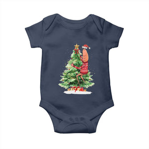 Marcus The Worm Christmas Baby Onesie Funny Brain Rot Meme TS10 Navy Print Your Wear