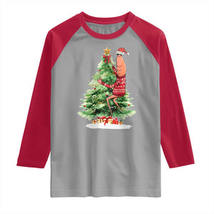 Marcus The Worm Christmas Raglan Shirt Funny Brain Rot Meme TS10 Sport Gray Red Print Your Wear