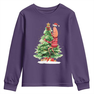 Marcus The Worm Christmas Youth Sweatshirt Funny Brain Rot Meme TS10 Purple Print Your Wear