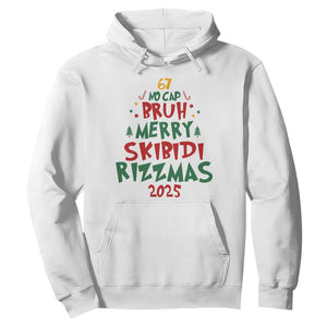 Funny Six Seven 67 Meme Christmas Tree Hoodie Funny 6 7 Bruh Gen Alpha Slang Viral Meme TS10 White Print Your Wear