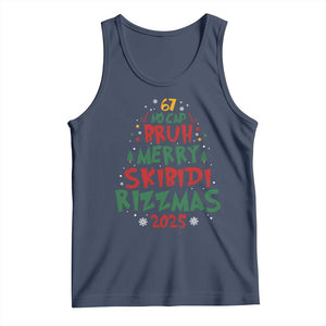 Funny Six Seven 67 Meme Christmas Tree Tank Top Funny 6 7 Bruh Gen Alpha Slang Viral Meme TS10 Navy Print Your Wear