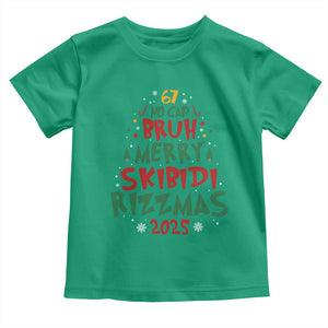 Funny Six Seven 67 Meme Christmas Tree Toddler T Shirt Funny 6 7 Bruh Gen Alpha Slang Viral Meme TS10 Irish Green Print Your Wear