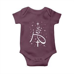 Jesus Christmas Tree Baby Onesie Christian Faith TS10 Maroon Print Your Wear