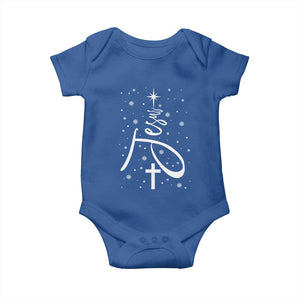 Jesus Christmas Tree Baby Onesie Christian Faith TS10 Royal Blue Print Your Wear