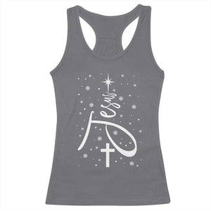 Jesus Christmas Tree Racerback Tank Top Christian Faith TS10 Charcoal Print Your Wear