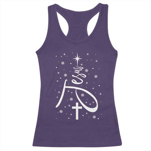 Jesus Christmas Tree Racerback Tank Top Christian Faith TS10 Purple Print Your Wear