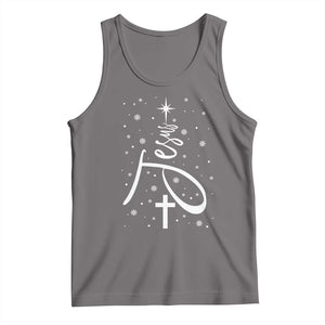 Jesus Christmas Tree Tank Top Christian Faith TS10 Deep Heather Print Your Wear