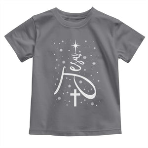 Jesus Christmas Tree Toddler T Shirt Christian Faith TS10 Charcoal Print Your Wear