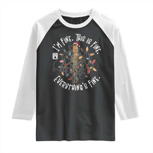 Marcus The Worm Christmas Raglan Shirt I'm Fine Everything Is Fine School Counselor Mental Health TS10 Black White Print Your Wear