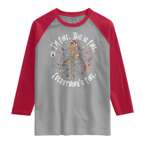 Marcus The Worm Christmas Raglan Shirt I'm Fine Everything Is Fine School Counselor Mental Health TS10 Sport Gray Red Print Your Wear