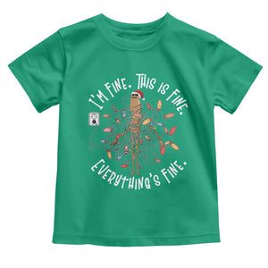 Marcus The Worm Christmas Toddler T Shirt I'm Fine Everything Is Fine School Counselor Mental Health TS10 Irish Green Print Your Wear