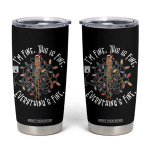 Marcus The Worm Christmas Tumbler Cup I'm Fine Everything Is Fine School Counselor Mental Health TS10 Black Print Your Wear