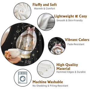 Nativity Scene Christmas Throw Blanket The Greatest Gift of All Christian Coquette Bow Matthew 1:21 TS10 Print Your Wear