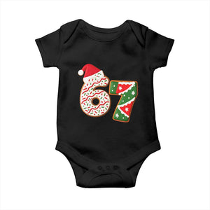 67 Christmas Baby Onesie Funny Six Seven 6 7 Meme Pajamas Gen Alpha Slang TS10 Black Print Your Wear