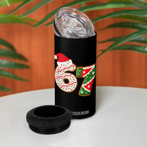 67 Christmas 4 in 1 Can Cooler Tumbler Funny Six Seven 6 7 Meme Pajamas Gen Alpha Slang TS10 Print Your Wear