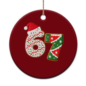 67 Christmas Ceramic Ornament Funny Six Seven 6 7 Meme Pajamas Gen Alpha Slang TS10 1pc Red Print Your Wear