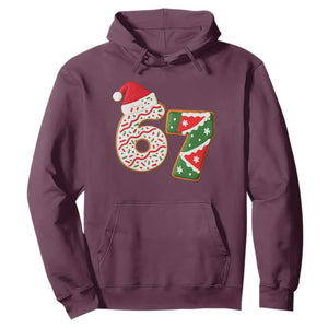 67 Christmas Hoodie Funny Six Seven 6 7 Meme Pajamas Gen Alpha Slang TS10 Maroon Print Your Wear