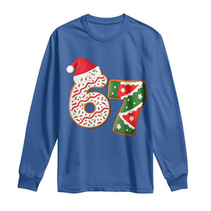 67 Christmas Long Sleeve Shirt Funny Six Seven 6 7 Meme Pajamas Gen Alpha Slang TS10 Royal Blue Print Your Wear
