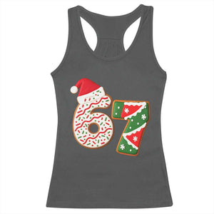 67 Christmas Racerback Tank Top Funny Six Seven 6 7 Meme Pajamas Gen Alpha Slang TS10 Dark Heather Print Your Wear