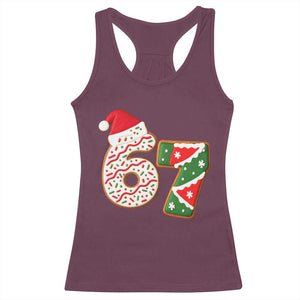 67 Christmas Racerback Tank Top Funny Six Seven 6 7 Meme Pajamas Gen Alpha Slang TS10 Maroon Print Your Wear