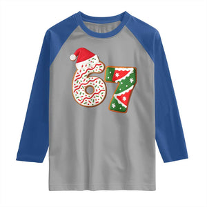 67 Christmas Raglan Shirt Funny Six Seven 6 7 Meme Pajamas Gen Alpha Slang TS10 Sport Gray Royal Print Your Wear