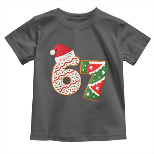 67 Christmas Toddler T Shirt Funny Six Seven 6 7 Meme Pajamas Gen Alpha Slang TS10 Dark Heather Print Your Wear