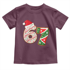 67 Christmas Toddler T Shirt Funny Six Seven 6 7 Meme Pajamas Gen Alpha Slang TS10 Maroon Print Your Wear