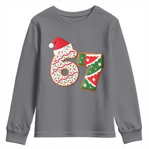 67 Christmas Youth Sweatshirt Funny Six Seven 6 7 Meme Pajamas Gen Alpha Slang TS10 Charcoal Print Your Wear