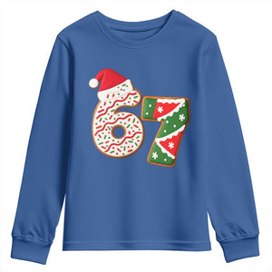 67 Christmas Youth Sweatshirt Funny Six Seven 6 7 Meme Pajamas Gen Alpha Slang TS10 Royal Blue Print Your Wear