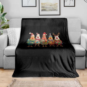 Funny Christmas Chicken Throw Blanket Funny Xmas Chickens Animals Farm Lover Gift TS10 Print Your Wear