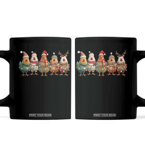 Funny Christmas Chicken Coffee Mug Funny Xmas Chickens Animals Farm Lover Gift TS10 Black Print Your Wear