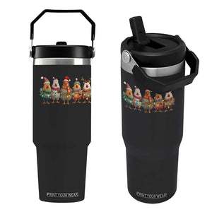 Funny Christmas Chicken Flip Straw Tumbler Funny Xmas Chickens Animals Farm Lover Gift TS10 One Size: 30 oz Black Print Your Wear