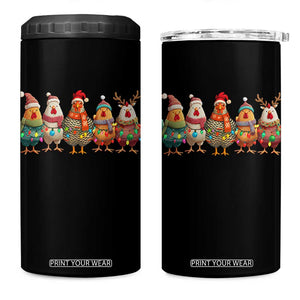 Funny Christmas Chicken 4 in 1 Can Cooler Tumbler Funny Xmas Chickens Animals Farm Lover Gift TS10 One Size: 16 oz Black Print Your Wear