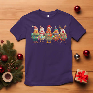 Funny Christmas Chicken T Shirt Funny Xmas Chickens Animals Farm Lover Gift TS10 Purple Print Your Wear
