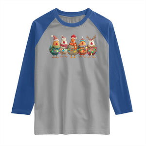 Funny Christmas Chicken Raglan Shirt Funny Xmas Chickens Animals Farm Lover Gift TS10 Sport Gray Royal Print Your Wear