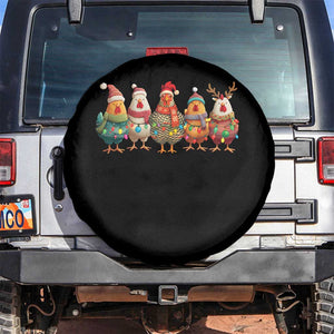 Funny Christmas Chicken Spare Tire Cover Funny Xmas Chickens Animals Farm Lover Gift TS10 No hole Black Print Your Wear