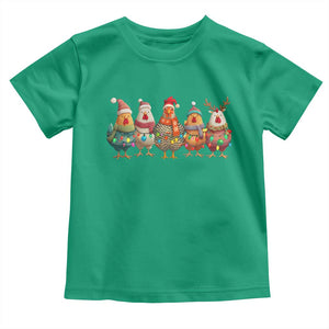 Funny Christmas Chicken Toddler T Shirt Funny Xmas Chickens Animals Farm Lover Gift TS10 Irish Green Print Your Wear