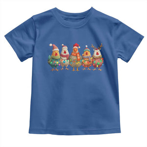 Funny Christmas Chicken Toddler T Shirt Funny Xmas Chickens Animals Farm Lover Gift TS10 Royal Blue Print Your Wear
