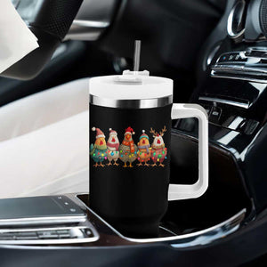 Funny Christmas Chicken Tumbler With Handle Funny Xmas Chickens Animals Farm Lover Gift TS10 Print Your Wear