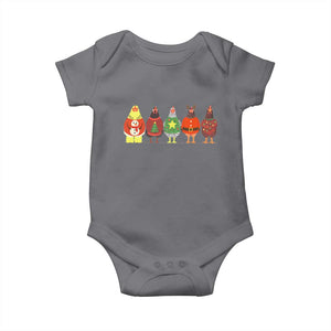 Сute Christmas Chickens Baby Onesie Funny Xmas Chickens Farm Animals Lover Gift TS10 Charcoal Print Your Wear