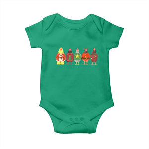 Сute Christmas Chickens Baby Onesie Funny Xmas Chickens Farm Animals Lover Gift TS10 Irish Green Print Your Wear