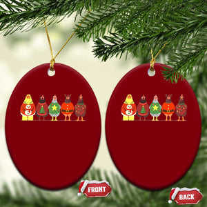 Сute Christmas Chickens Ceramic Ornament Funny Xmas Chickens Farm Animals Lover Gift TS10 Print Your Wear