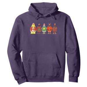 Сute Christmas Chickens Hoodie Funny Xmas Chickens Farm Animals Lover Gift TS10 Purple Print Your Wear